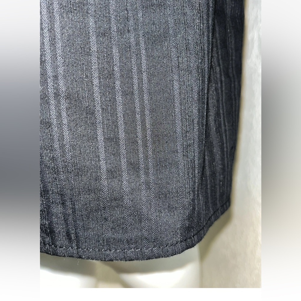 Rebecca Taylor Tailored Black Dobby Stripe Tie Waist Shirt Dress Size 2 preloved - Picture 7 of 16